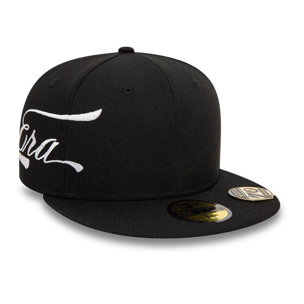 New Era Side Script Black Cap